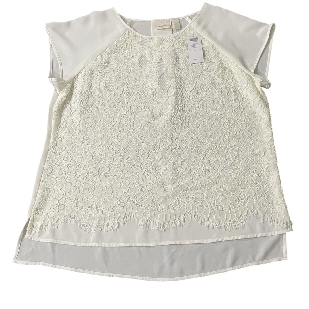 Chico’s Women White Blouse size Large